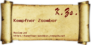 Kempfner Zsombor névjegykártya
